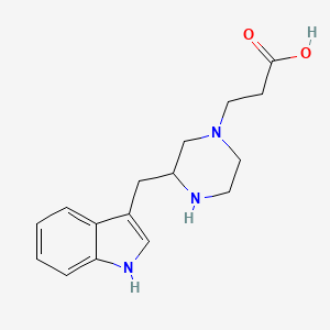 molecular formula C16H21N3O2 B14175958 3-(3-((1H-Indol-3-YL)methyl)piperazin-1-YL)propanoic acid 