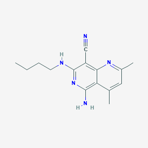 molecular formula C15H19N5 B14175965 5-Amino-7-(butylamino)-2,4-dimethyl-1,6-naphthyridine-8-carbonitrile CAS No. 922522-89-2