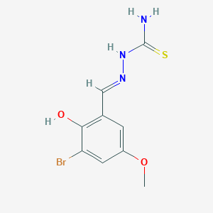 B1417597 [(E)-[(3-bromo-2-hydroxy-5-methoxyphenyl)methylidene]amino]thiourea CAS No. 477848-19-4