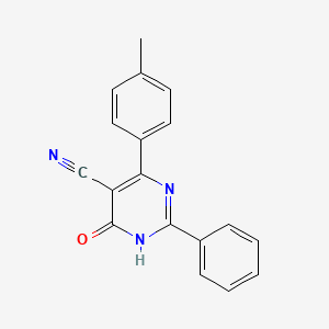 molecular formula C18H13N3O B1417600 4-Hydroxy-6-(4-methylphenyl)-2-phenyl-5-pyrimidinecarbonitrile CAS No. 477853-90-0
