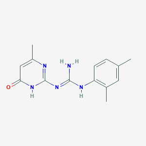 molecular formula C14H17N5O B1417602 N-(2,4-dimethylphenyl)-N'-(6-methyl-4-oxo-1,4-dihydropyrimidin-2-yl)guanidine CAS No. 370871-14-0
