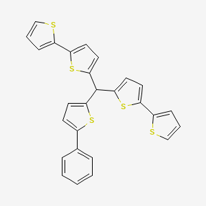 molecular formula C27H18S5 B14176050 2-[Bis(5-thiophen-2-ylthiophen-2-yl)methyl]-5-phenylthiophene CAS No. 918865-69-7