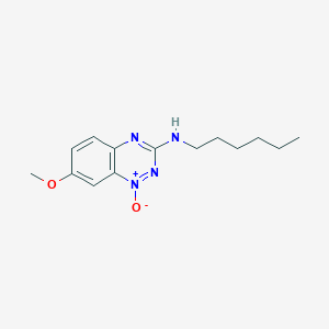 molecular formula C14H20N4O2 B14176063 N-Hexyl-7-methoxy-1-oxo-1lambda~5~,2,4-benzotriazin-3-amine CAS No. 921933-31-5