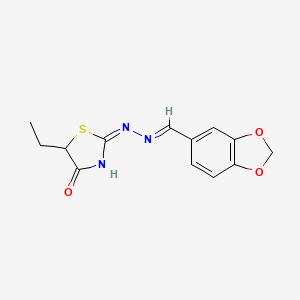molecular formula C13H13N3O3S B1417607 1,3-Benzodioxole-5-carbaldehyde (5-ethyl-4-oxo-4,5-dihydro-1,3-thiazol-2-yl)hydrazone CAS No. 339061-00-6