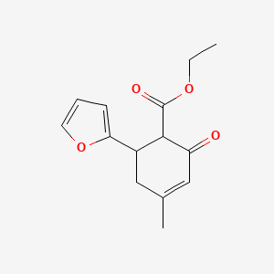 molecular formula C14H16O4 B14176139 Ethyl 6-(furan-2-yl)-4-methyl-2-oxocyclohex-3-ene-1-carboxylate CAS No. 893768-97-3