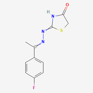 2-{(E)-2-[(Z)-1-(4-fluorophenyl)ethylidene]hydrazono}-1,3-thiazolan-4-one
