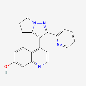 molecular formula C20H16N4O B1417619 4-(2-(Pyridin-2-yl)-5,6-dihydro-4H-pyrrolo[1,2-b]pyrazol-3-yl)quinolin-7-ol CAS No. 476474-11-0