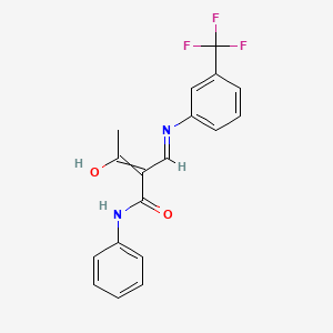 (Z)-2-acetyl-N-phenyl-3-[3-(trifluoromethyl)anilino]-2-propenamide
