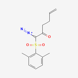 molecular formula C14H16N2O3S B14176360 1-Diazonio-1-(2,6-dimethylbenzene-1-sulfonyl)hexa-1,5-dien-2-olate CAS No. 923001-86-9