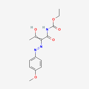 molecular formula C14H17N3O5 B1417639 ethyl N-{2-[2-(4-methoxyphenyl)hydrazono]-3-oxobutanoyl}carbamate CAS No. 477854-29-8