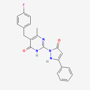 5-(4-fluorobenzyl)-6-methyl-2-(5-oxo-3-phenyl-2,5-dihydro-1H-pyrazol-1-yl)-4(3H)-pyrimidinone