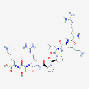 molecular formula C43H80N16O10 B14176589 N~5~-(Diaminomethylidene)-L-ornithyl-L-lysyl-L-leucyl-L-prolyl-L-prolyl-N~5~-(diaminomethylidene)-L-ornithyl-L-seryl-L-lysine CAS No. 926275-36-7
