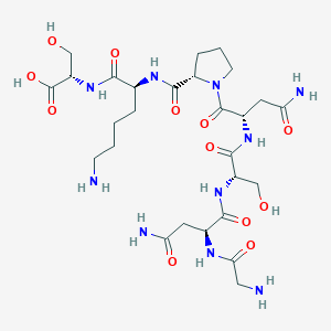 molecular formula C27H46N10O12 B14176598 Glycyl-L-asparaginyl-L-seryl-L-asparaginyl-L-prolyl-L-lysyl-L-serine CAS No. 870538-76-4