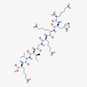 molecular formula C43H80N14O9 B14176635 L-Lysyl-L-histidyl-L-lysyl-L-lysylglycyl-L-isoleucyl-L-valyl-L-lysine CAS No. 923018-43-3