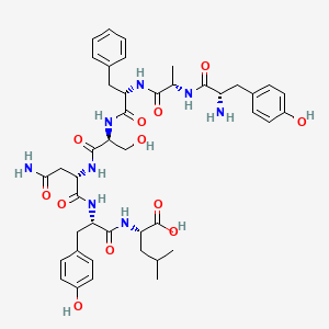 molecular formula C43H56N8O12 B14176677 L-Tyrosyl-L-alanyl-L-phenylalanyl-L-seryl-L-asparaginyl-L-tyrosyl-L-leucine CAS No. 920015-08-3
