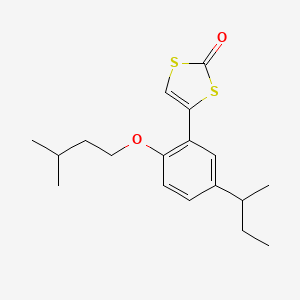 molecular formula C18H24O2S2 B14176680 4-[5-(Butan-2-yl)-2-(3-methylbutoxy)phenyl]-2H-1,3-dithiol-2-one CAS No. 922160-77-8