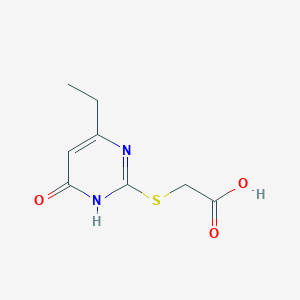molecular formula C8H10N2O3S B1417671 [(4-乙基-6-氧代-1,6-二氢嘧啶-2-基)硫]乙酸 CAS No. 643749-97-7
