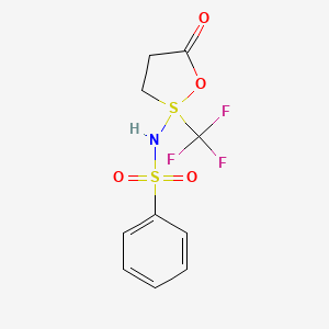 molecular formula C10H10F3NO4S2 B14176742 N-[5-Oxo-2-(trifluoromethyl)-1,2lambda~4~-oxathiolan-2-yl]benzenesulfonamide CAS No. 917870-85-0