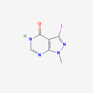 molecular formula C6H5IN4O B1417679 3-iodo-1-methyl-1H-pyrazolo[3,4-d]pyrimidin-4(5H)-one CAS No. 1415638-01-5