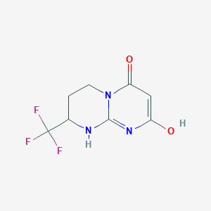 molecular formula C8H8F3N3O2 B1417681 8-hydroxy-2-(trifluoromethyl)-3,4-dihydro-1H-pyrimido[1,2-a]pyrimidin-6(2H)-one CAS No. 1260585-14-5