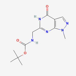 molecular formula C12H17N5O3 B1417686 Tert-butyl (1-methyl-4-oxo-4,5-dihydro-1H-pyrazolo [3,4-D]pyrimidin-6-YL)methylcarbamate CAS No. 1015856-23-1
