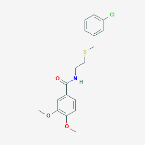molecular formula C18H20ClNO3S B14176921 N-[2-[(3-chlorophenyl)methylsulfanyl]ethyl]-3,4-dimethoxybenzamide CAS No. 332419-80-4