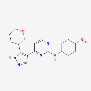 molecular formula C18H25N5O2 B14176948 Cyclohexanol, 4-[[4-[3-(tetrahydro-2H-pyran-3-yl)-1H-pyrazol-4-yl]-2-pyrimidinyl]amino]-, trans- 