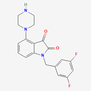 molecular formula C19H17F2N3O2 B14176956 1-[(3,5-Difluorophenyl)methyl]-4-(piperazin-1-yl)-1H-indole-2,3-dione CAS No. 920284-65-7