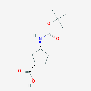 molecular formula C11H19NO4 B141770 (1S,3R)-3-((叔丁氧羰基)氨基)环戊烷羧酸 CAS No. 261165-05-3