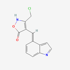 molecular formula C13H9ClN2O2 B1417700 (4E)-3-(Chloromethyl)-4-(1H-indol-4-ylmethylene)-isoxazol-5(4H)-one CAS No. 1142199-63-0