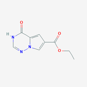 molecular formula C9H9N3O3 B1417704 Ethyl 4-oxo-3,4-dihydropyrrolo[2,1-f][1,2,4]triazine-6-carboxylate CAS No. 869067-01-6