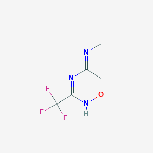 molecular formula C5H6F3N3O B1417707 N-Methyl-3-(trifluoromethyl)-6H-1,2,4-oxadiazin-5-amine CAS No. 1338495-10-5