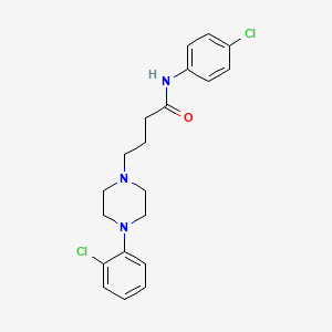 molecular formula C20H23Cl2N3O B14177076 N-(4-Chlorophenyl)-4-[4-(2-chlorophenyl)piperazin-1-yl]butanamide CAS No. 923024-40-2