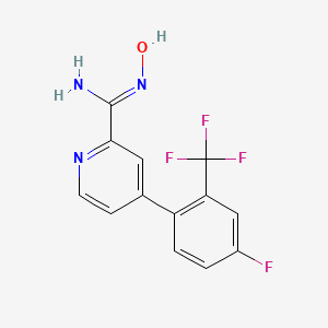 molecular formula C13H9F4N3O B1417710 4-(4-Fluoro-2-trifluoromethylphenyl)-N-hydroxypyridine-2-carboxamidine CAS No. 1219454-48-4