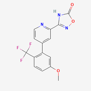 molecular formula C15H10F3N3O3 B1417711 3-[4-(5-Methoxy-2-trifluoromethylphenyl)-pyridin-2-yl]-4H-[1,2,4]oxadiazol-5-one CAS No. 1219454-10-0