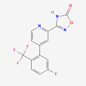molecular formula C14H7F4N3O2 B1417714 3-[4-(5-Fluoro-2-trifluoromethylphenyl)-pyridin-2-yl]-4H-[1,2,4]oxadiazol-5-one CAS No. 1219454-06-4