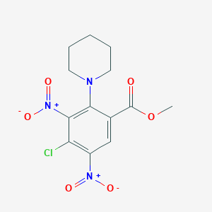 molecular formula C13H14ClN3O6 B14177150 Methyl 4-chloro-3,5-dinitro-2-(piperidin-1-yl)benzoate CAS No. 929194-10-5