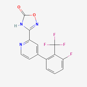 molecular formula C14H7F4N3O2 B1417719 3-[4-(3-Fluoro-2-trifluoromethylphenyl)-pyridin-2-yl]-4H-[1,2,4]oxadiazol-5-one CAS No. 1219454-08-6