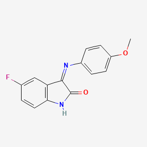 molecular formula C15H11FN2O2 B1417726 5-Fluoro-3-(4-methoxy-phenylimino)-1,3-dihydro-indol-2-one CAS No. 1326527-34-7