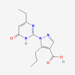molecular formula C13H16N4O3 B1417727 1-(4-ethyl-6-oxo-1,6-dihydropyrimidin-2-yl)-5-propyl-1H-pyrazole-4-carboxylic acid CAS No. 1286709-69-0