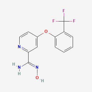 molecular formula C13H10F3N3O2 B1417728 N-Hydroxy-4-(2-trifluoromethylphenoxy)-pyridine-2-carboxamidine CAS No. 1219454-16-6