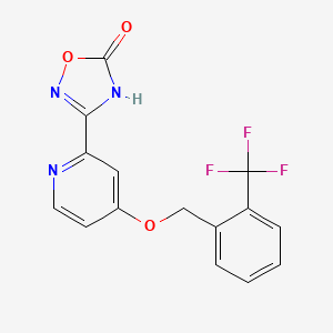 molecular formula C15H10F3N3O3 B1417729 3-[4-(2-Trifluoromethylbenzyloxy)-pyridin-2-yl]-4H-[1,2,4]oxadiazol-5-one CAS No. 1219453-90-3