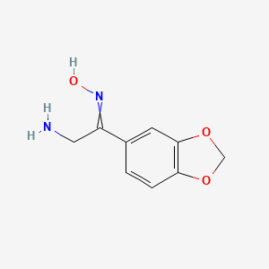 molecular formula C9H10N2O3 B14177316 N-[2-Amino-1-(2H-1,3-benzodioxol-5-yl)ethylidene]hydroxylamine CAS No. 912762-73-3