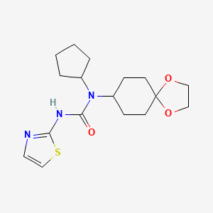 molecular formula C17H25N3O3S B14177367 N-Cyclopentyl-N-1,4-dioxaspiro[4.5]decan-8-yl-N'-1,3-thiazol-2-ylurea CAS No. 920278-50-8