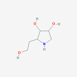 molecular formula C6H13NO3 B14177385 2-(2-Hydroxyethyl)pyrrolidine-3,4-diol CAS No. 921192-39-4