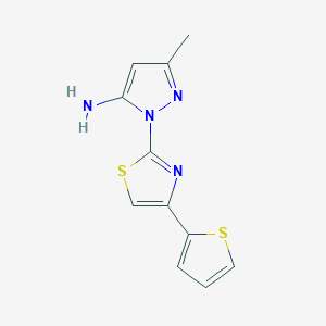 molecular formula C11H10N4S2 B1417743 3-methyl-1-[4-(2-thienyl)-1,3-thiazol-2-yl]-1H-pyrazol-5-amine CAS No. 1170887-99-6