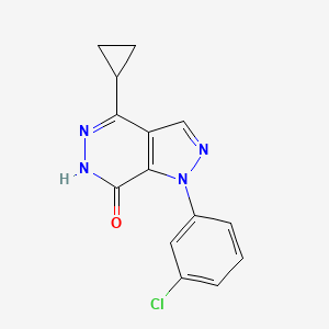 molecular formula C14H11ClN4O B1417746 1-(3-chlorophenyl)-4-cyclopropyl-1,6-dihydro-7H-pyrazolo[3,4-d]pyridazin-7-one CAS No. 1105197-33-8