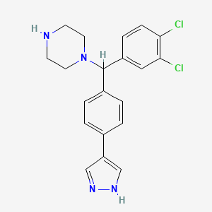 molecular formula C20H20Cl2N4 B14177463 Piperazine, 1-[(3,4-dichlorophenyl)[4-(1H-pyrazol-4-yl)phenyl]methyl]- CAS No. 857532-44-6