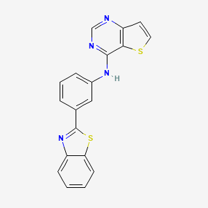molecular formula C19H12N4S2 B14177468 N-[3-(1,3-Benzothiazol-2-yl)phenyl]thieno[3,2-d]pyrimidin-4-amine CAS No. 920520-03-2