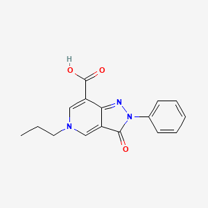 molecular formula C16H15N3O3 B1417747 3-oxo-2-phenyl-5-propyl-3,5-dihydro-2H-pyrazolo[4,3-c]pyridine-7-carboxylic acid CAS No. 1105191-47-6